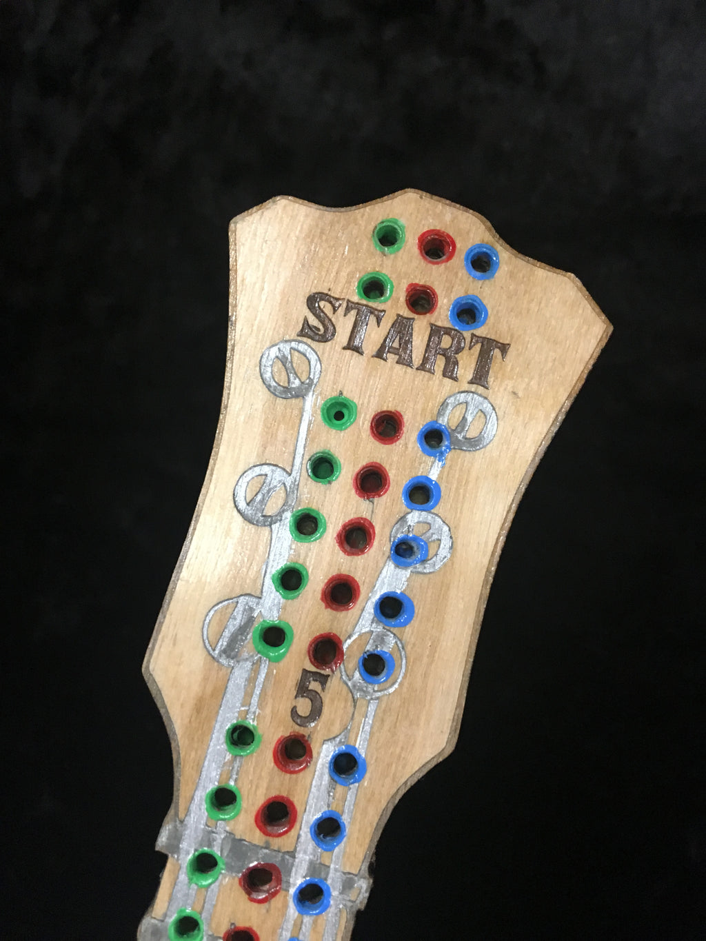 Acoustic Guitar Cribbage Board - Hand Painted Canadian Made Music Gift