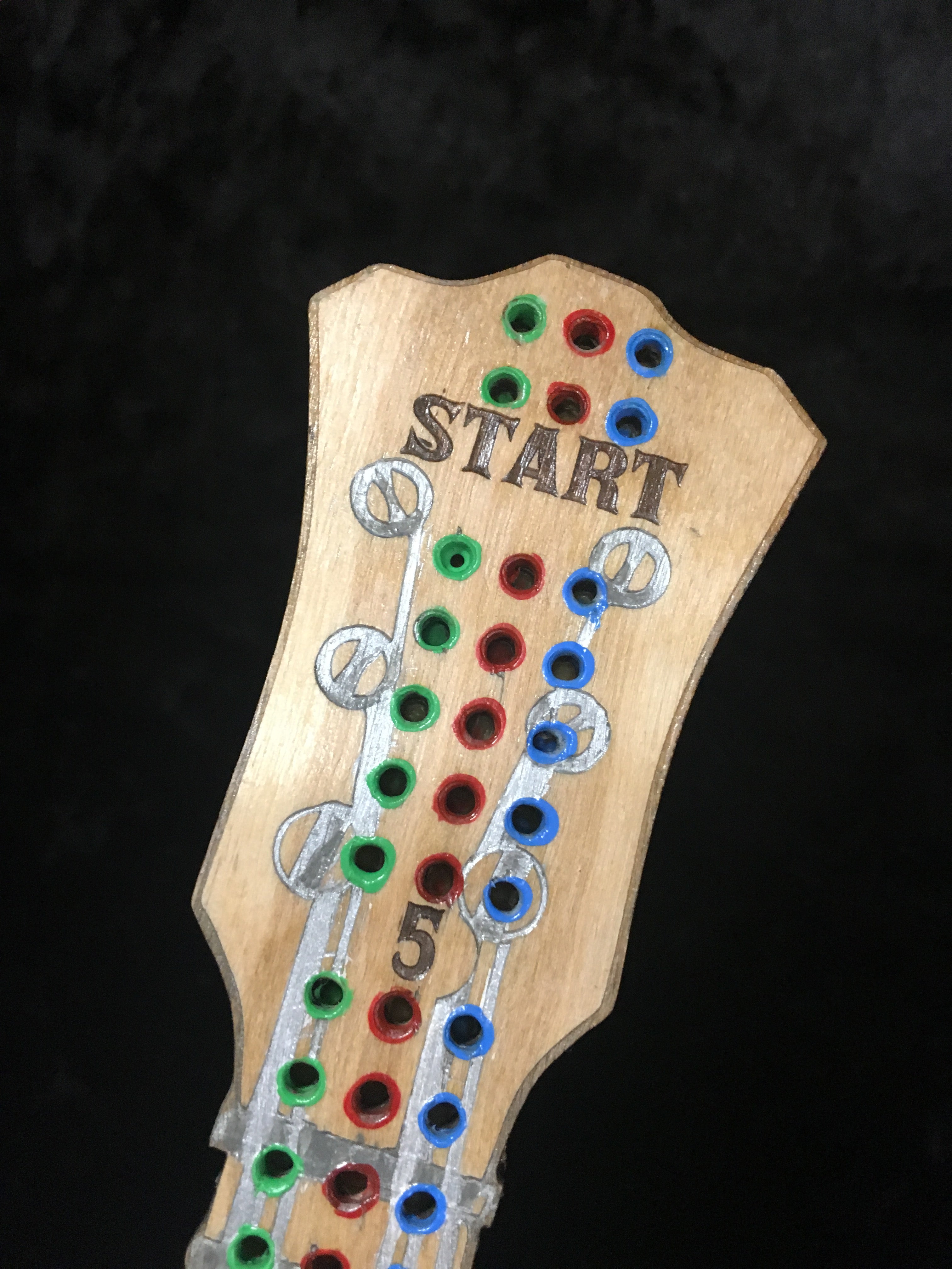Acoustic Guitar Cribbage Board - Hand Painted Canadian Made Music Gift