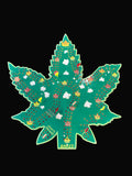 Decorative cannabis leaf cribbage board.